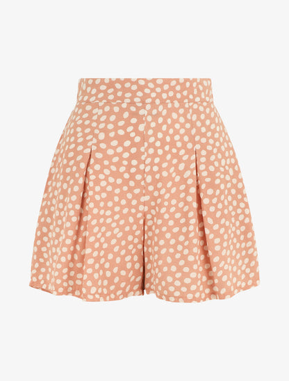Short à pois taille haute évasé - Rose - 1