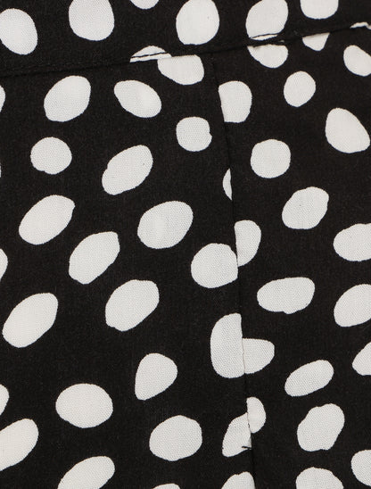 Short à pois taille haute évasé - Noir - 3