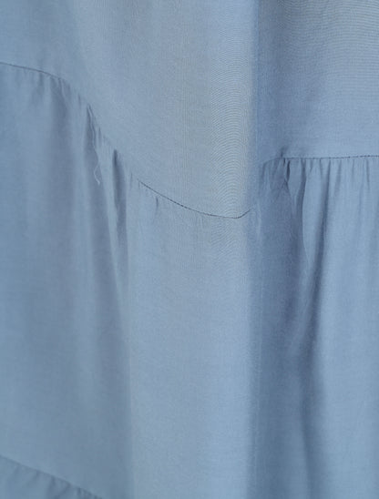 Jupe longue à taille élastiquée - Bleu - 3