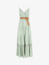 Robe longue unie coupe empire - Vert - 1