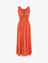 Robe longue évasée à pois sans manches - Rouge - 1