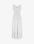 Robe longue évasée à pois sans manches - Blanc - 1