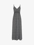 Robe longue à bretelles imprimé tulipe - Noir - 4