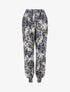 Pantalon style jogging imprimé végétal - Marine - 1