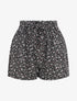 Short fleuri taille haute - Noir - 5