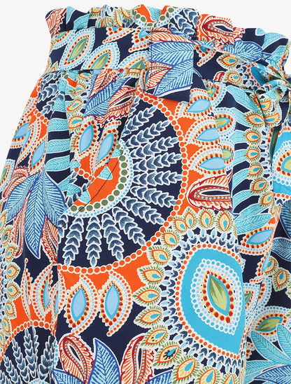 Short droit imprimé tropical fantaisie - Marine - 3