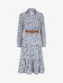 Robe à motif suédé fleuri en relief - Bleu - 1