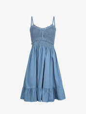 Robe effet jean à buste crochet - Bleu foncé - 1