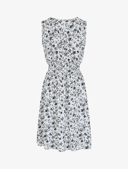 Robe imprimé fleuri à col cache-coeur - Blanc - 2