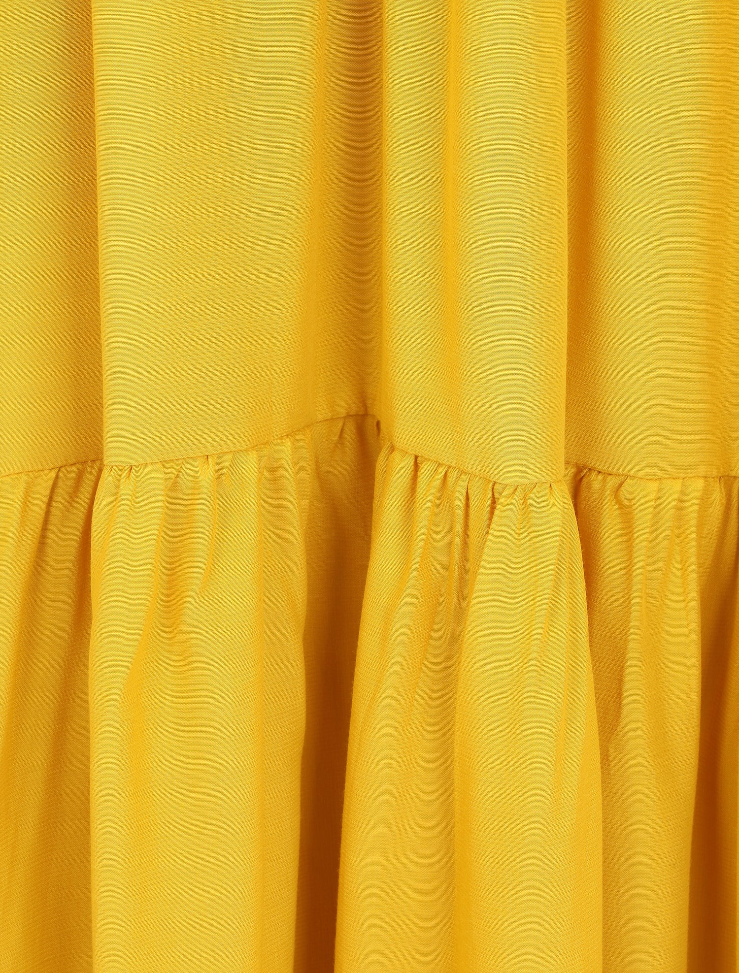 Robe longue unie manches courtes - Jaune - 4
