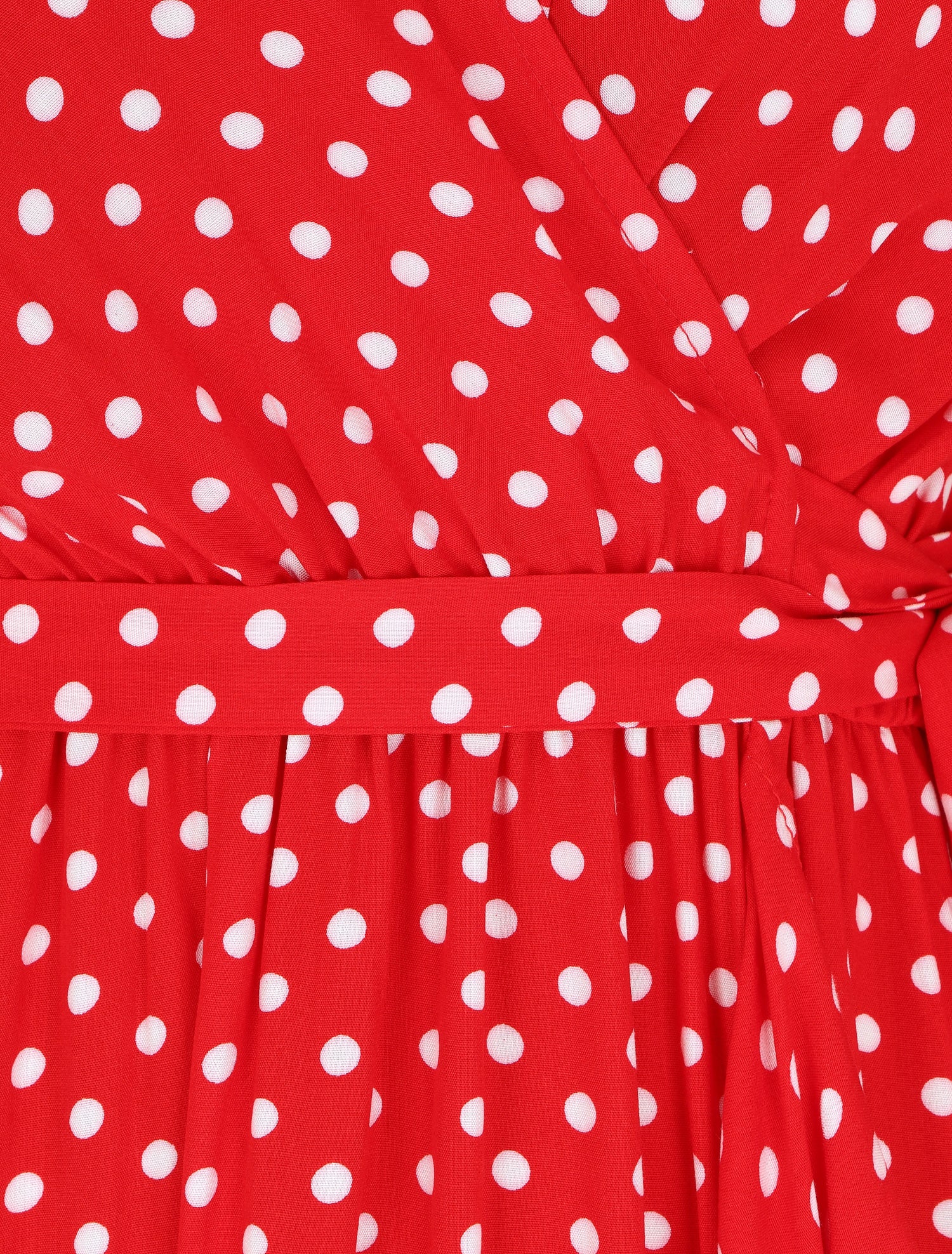 Robe longue à imprimé pois - Rouge - 3
