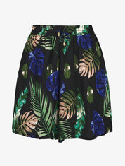 Short fluide imprimé tropical - Noir - 1