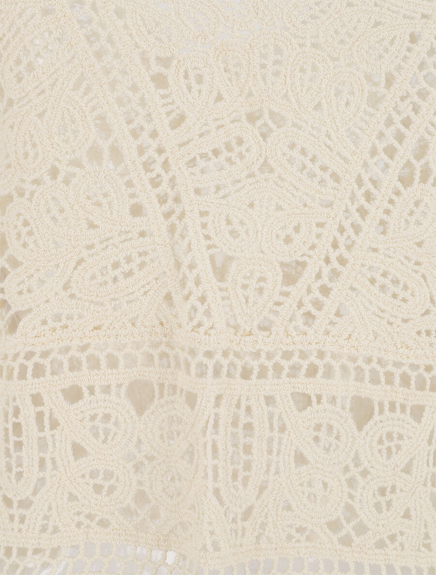 Top court sans manches en crochet - Beige - 3