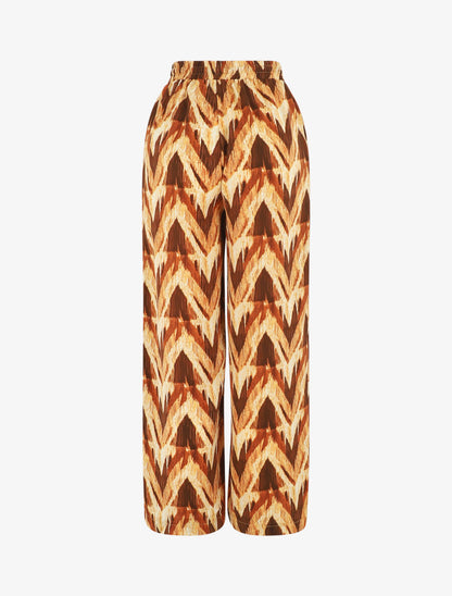Pantalon ample imprimé fantaisie - Beige - 2