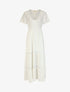 Robe longue unie à manches courtes - Blanc - 1
