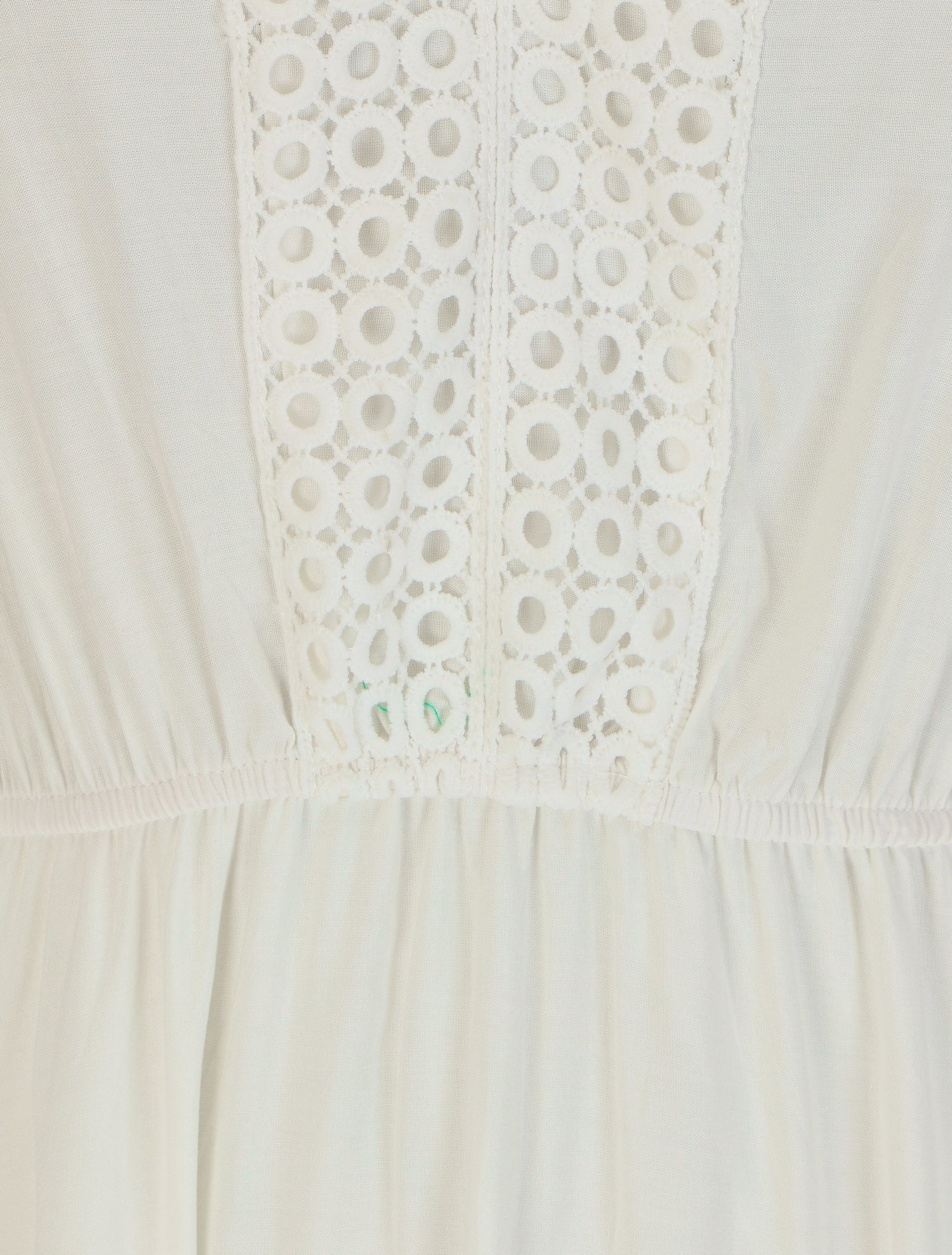 Robe longue unie à manches courtes - Blanc - 3