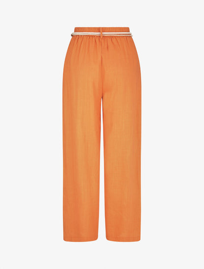 Pantalon droit taille haute élastiquée - Orange - 2