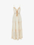 Robe longue crochet à détail pompons - Beige - 1