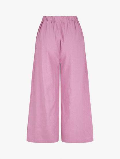 Pantalon uni effet lin - Lilas - 2