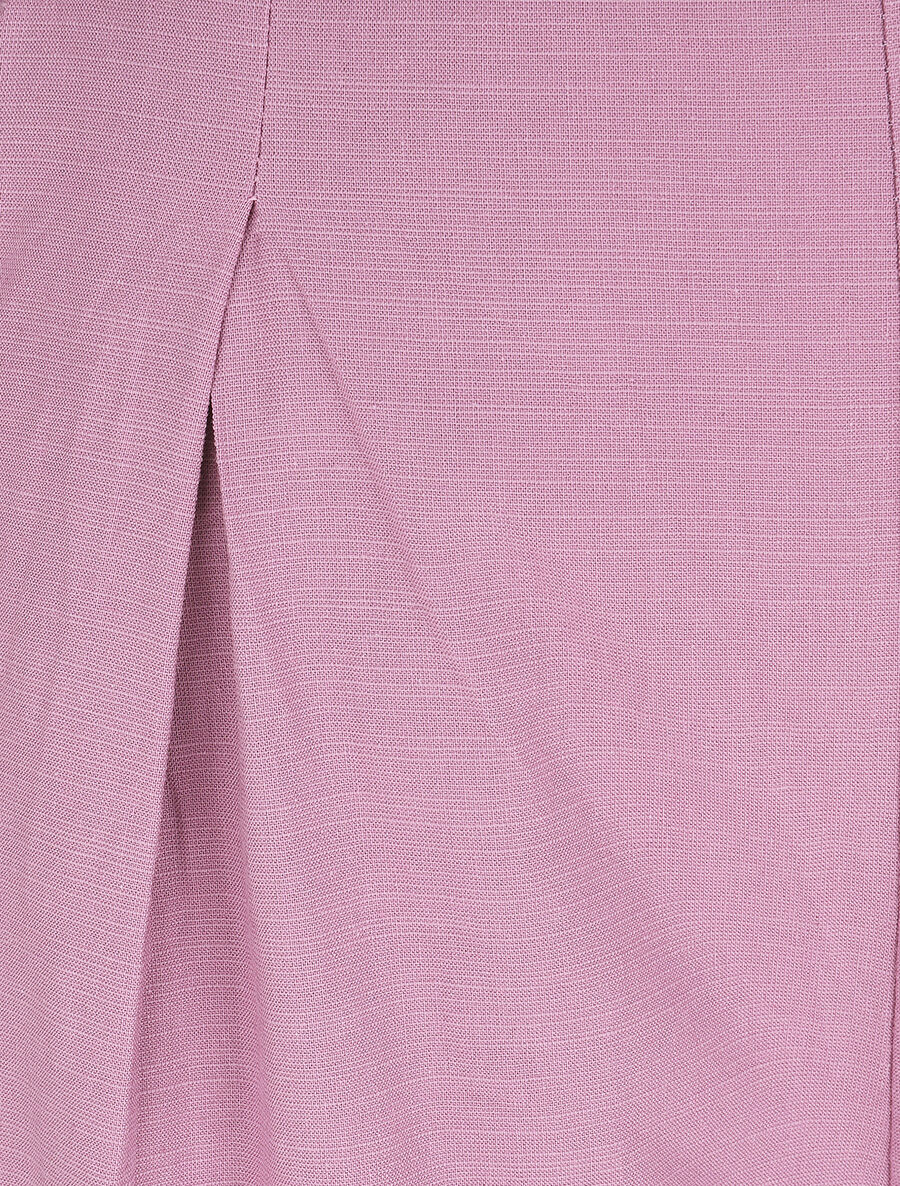 Pantalon uni effet lin - Lilas - 3