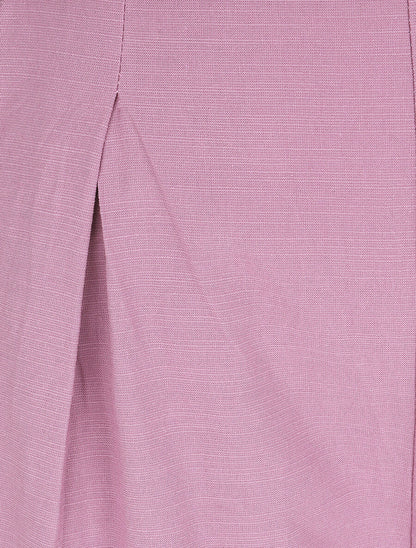 Pantalon uni effet lin - Lilas - 3