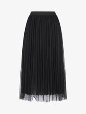 Jupe midi taille haute en tulle - Noir - 4