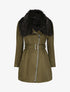 Manteau ajusté à intérieur fourré - Kaki - 1