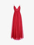 Robe de soirée évasée à paillettes - Bordeaux - 1