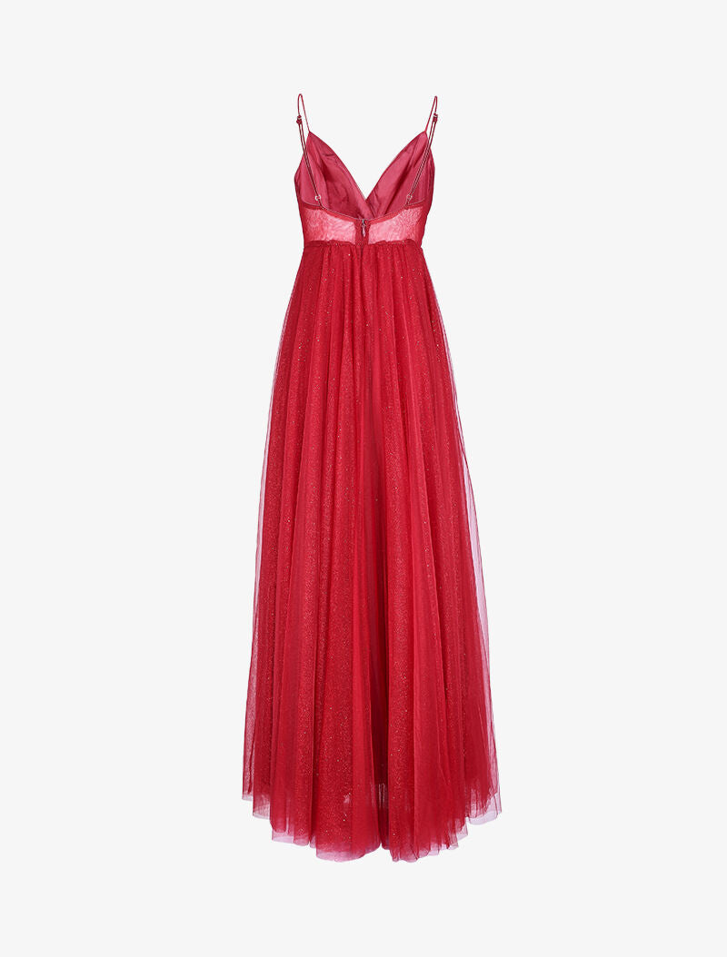 Robe de soirée évasée à paillettes - Bordeaux - 2