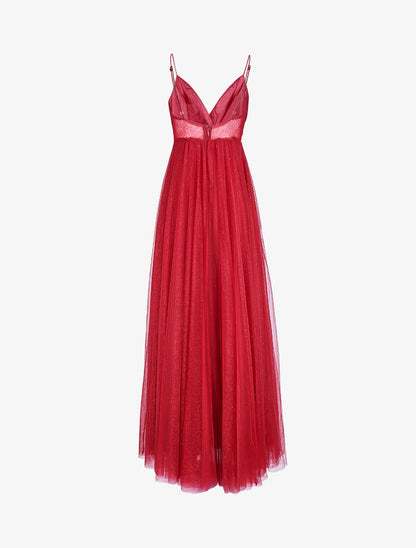 Robe de soirée évasée à paillettes - Bordeaux - 2