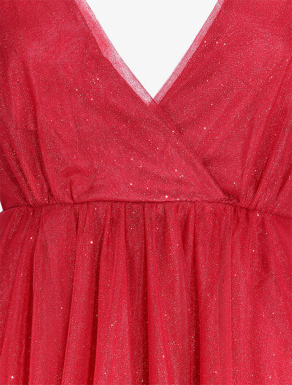 Robe de soirée évasée à paillettes - Bordeaux - 3