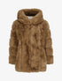 Manteau en fausse fourrure à capuche - Camel - 4