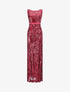 Robe longue fendue à sequins et décolleté dans le dos - Bordeaux - 1