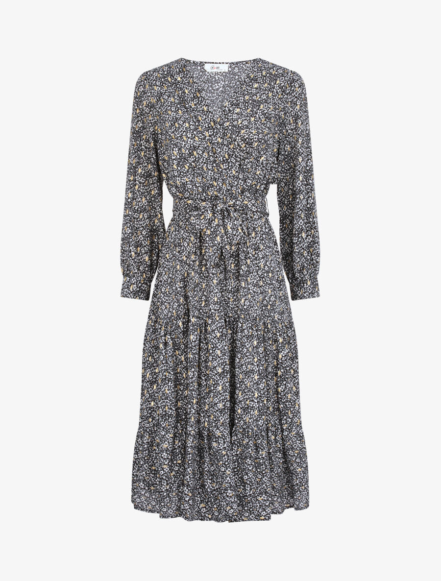 Robe longue patineuse imprimé fleurs d&