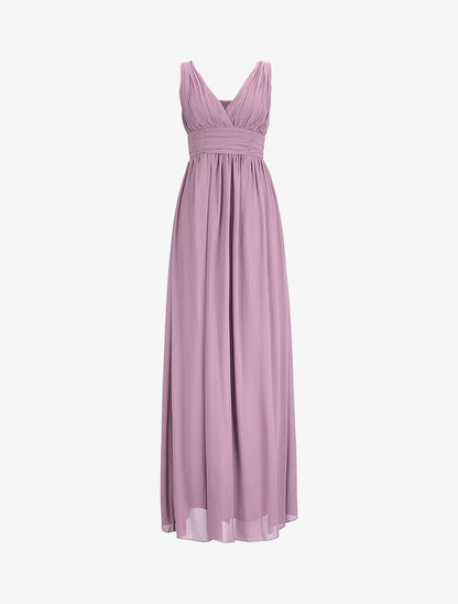 Robe de soirée à buste plissé - Violet - 1