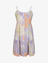 Robe babydoll boutonnée imprimé abstrait - Lilas - 5