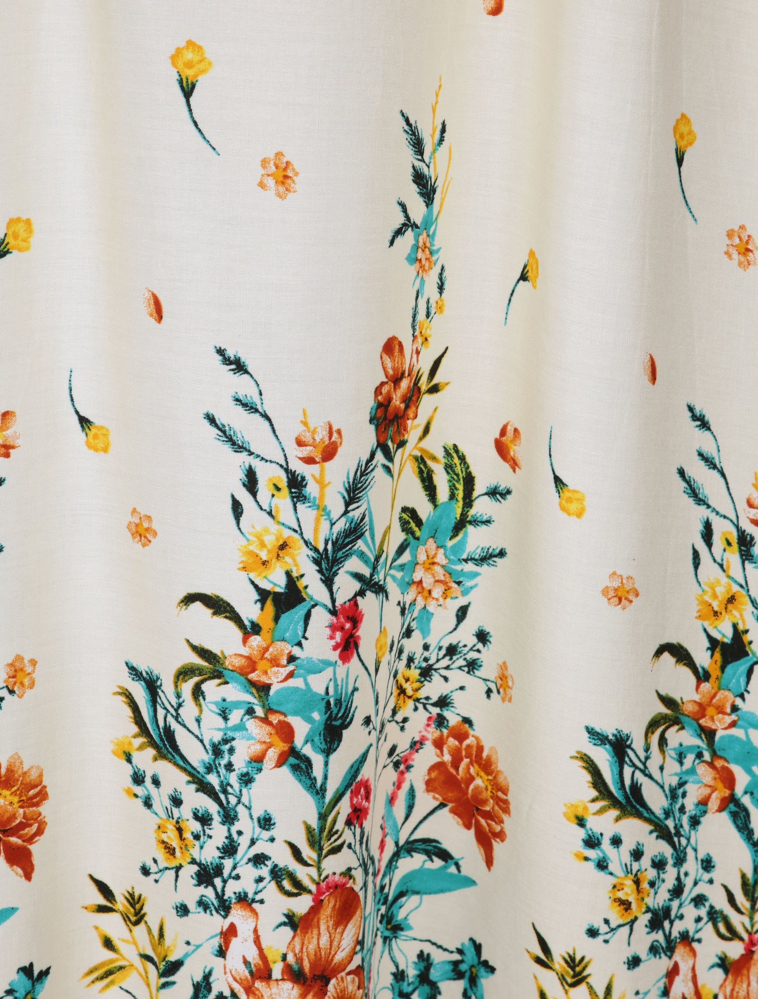 Robe longue empire à corset et imprimé fleurs des champs - Écru - 4