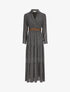 Robe longue empire imprimé faience - Noir - 4