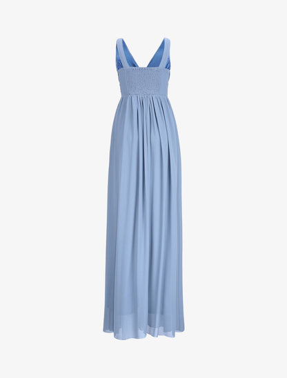 Robe de soirée à buste plissé - Bleu clair - 2