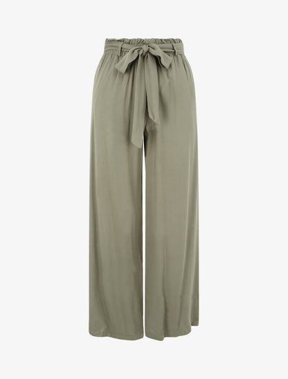 Pantalon fluide uni - Kaki - 1