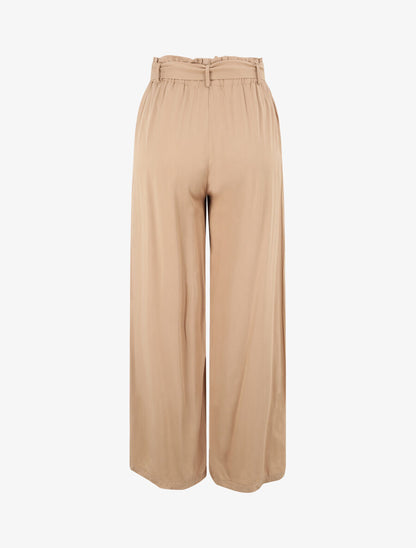 Pantalon fluide uni - Beige - 2
