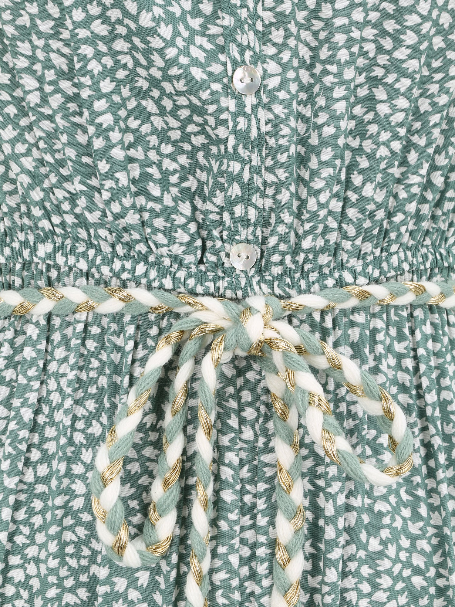 Robe longue à imprimé graphique - Vert - 3