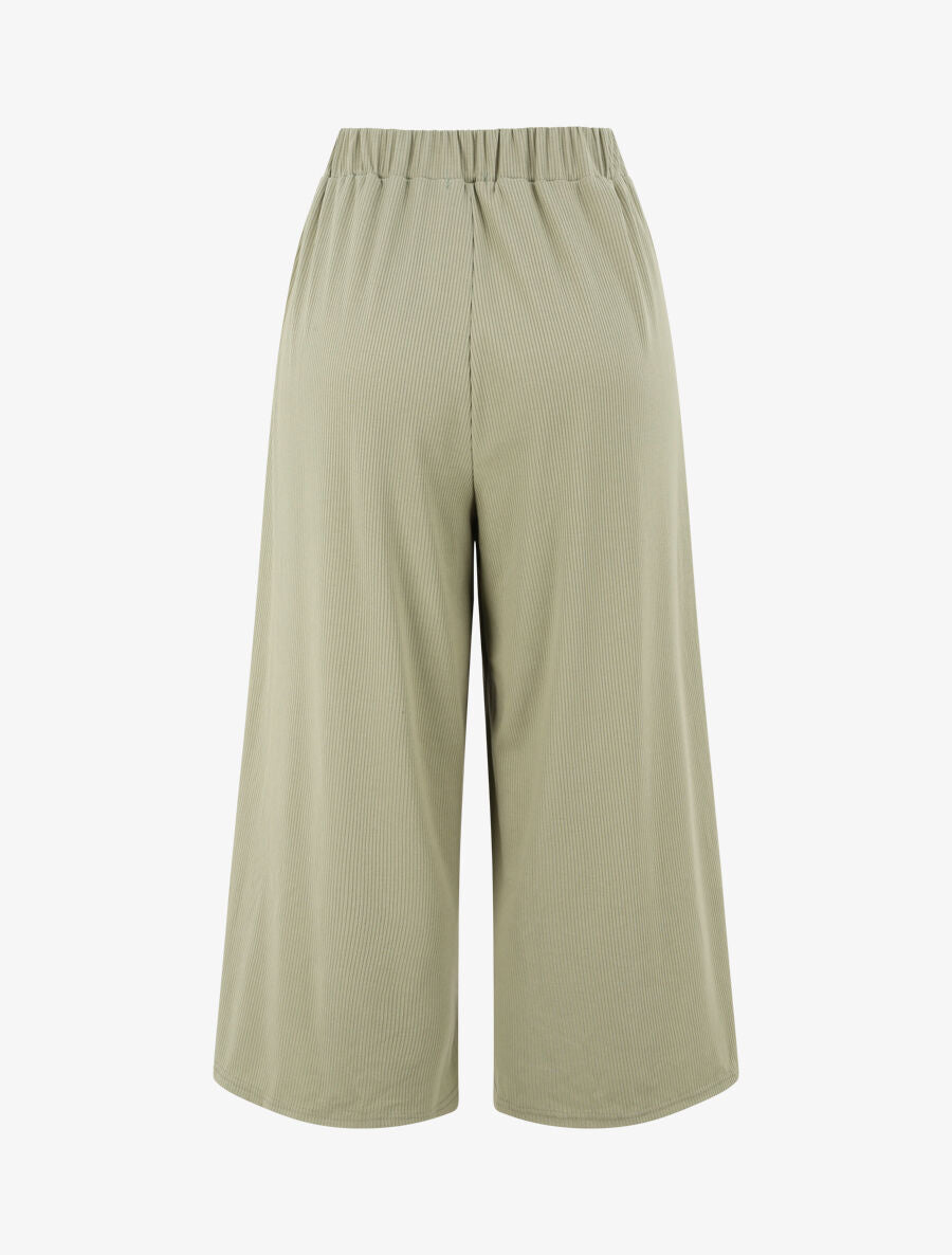 Pantalon ample uni - Kaki - 2