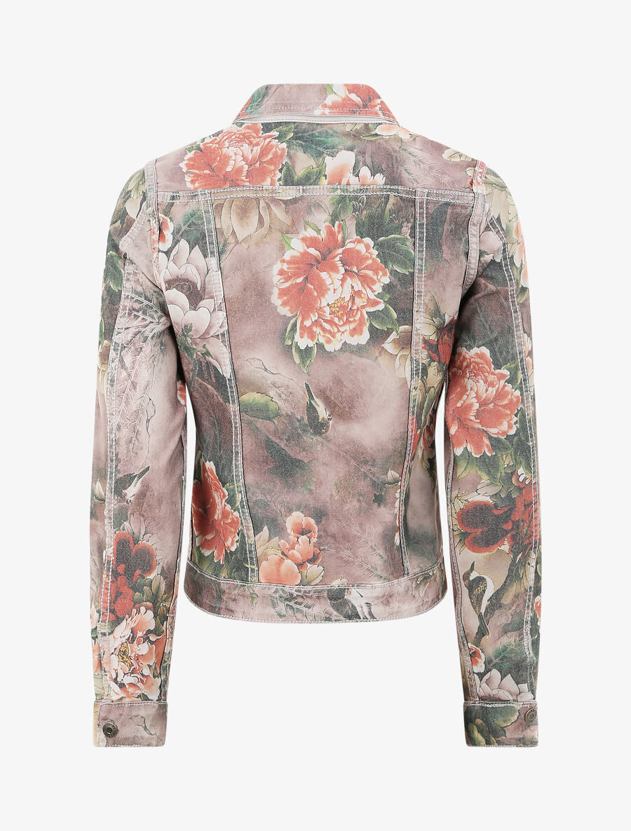 Veste réversible à imprimé fleuri - Gris - 4