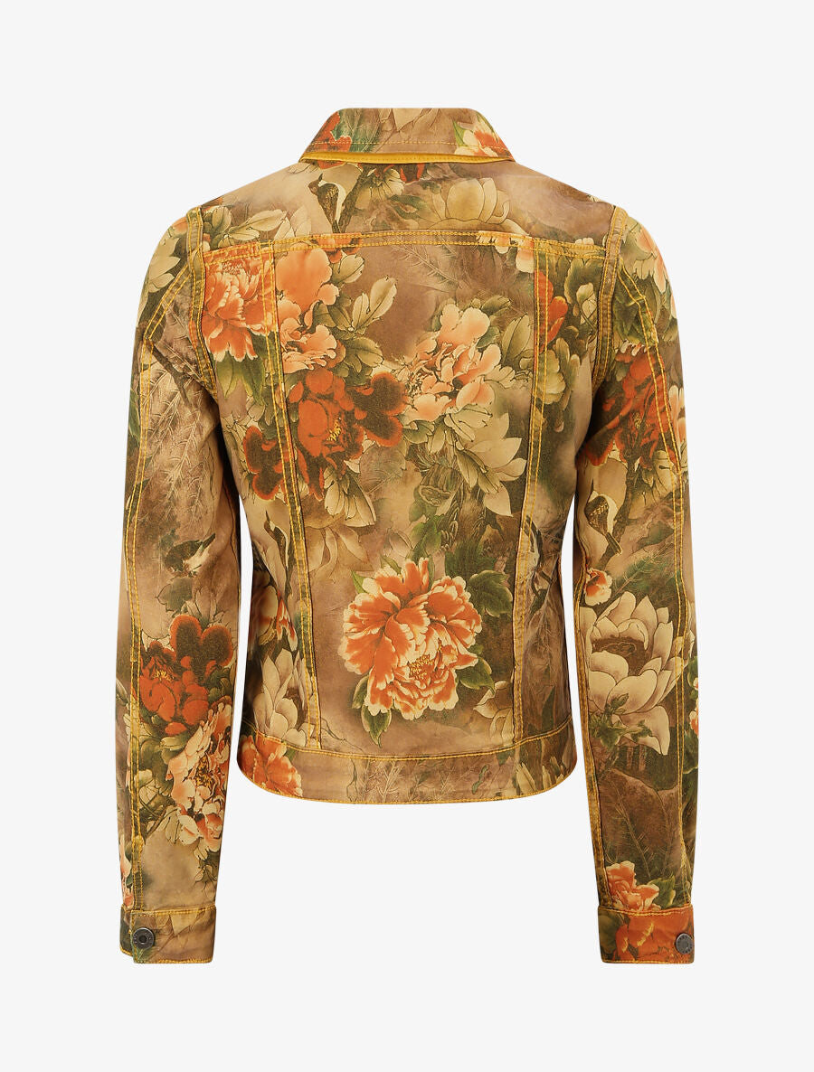 Veste réversible à imprimé fleuri - Jaune moutarde - 4