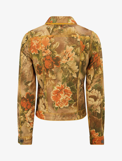 Veste réversible à imprimé fleuri - Jaune moutarde - 4