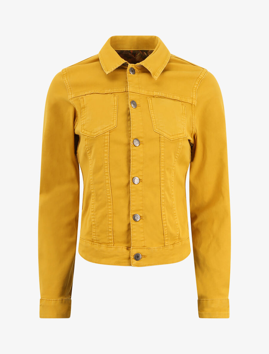 Veste réversible à imprimé fleuri - Jaune moutarde - 7