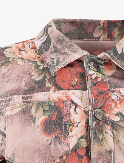 Veste réversible à imprimé fleuri - Rose - 6