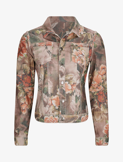 Veste réversible à imprimé fleuri - Taupe - 3