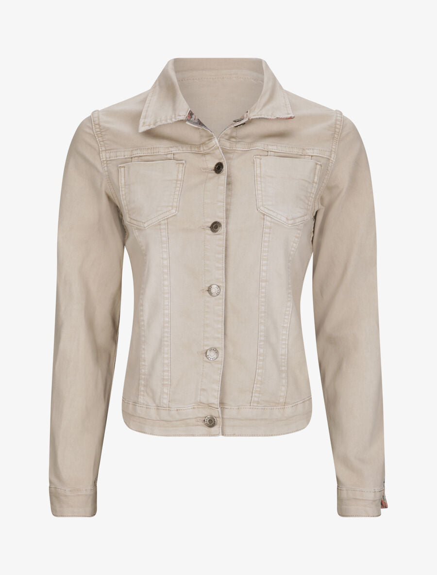 Veste réversible à imprimé fleuri - Taupe - 1